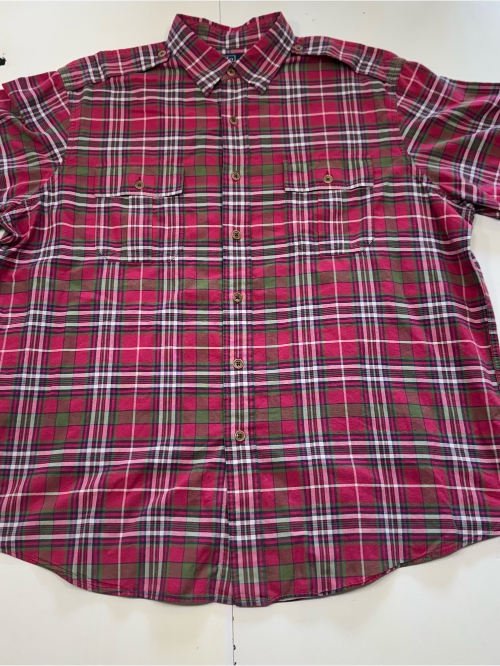 Vintage 90s Polo Ralph Lauren Plaid Short Sleeve Button Down Shirt (XXL)